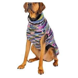 NEW CHILLY DOGS purple woodstick dog sweater in multi